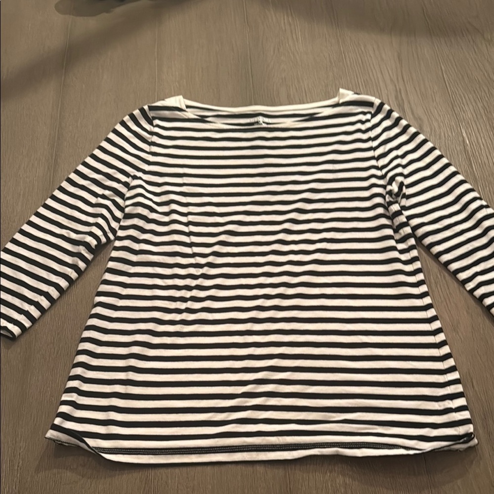 Black and White Striped Women's Top
